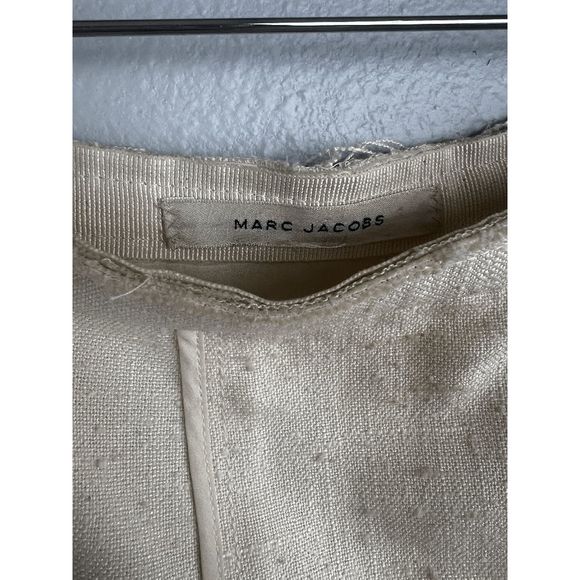 Marc Jacobs Straight Skirt High Rise Pleat Lines Knee Length Cream Size Small - Picture 4 of 7